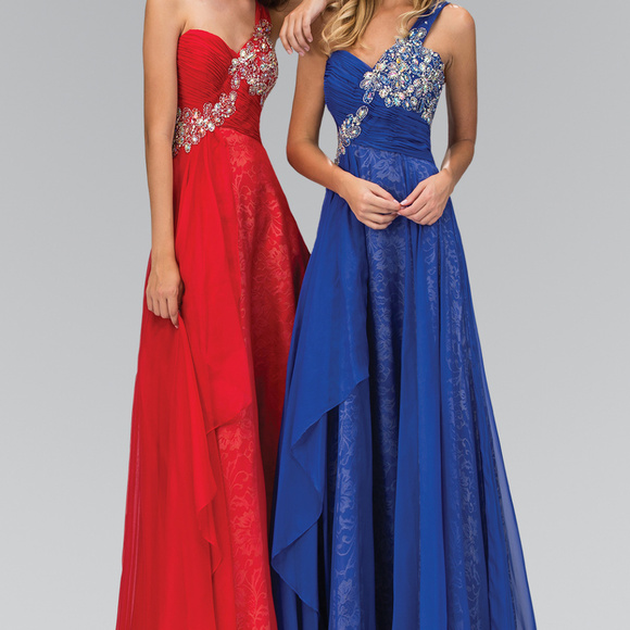gls collective Dresses & Skirts - One Shoulder Lace Long Prom Dress GL1154